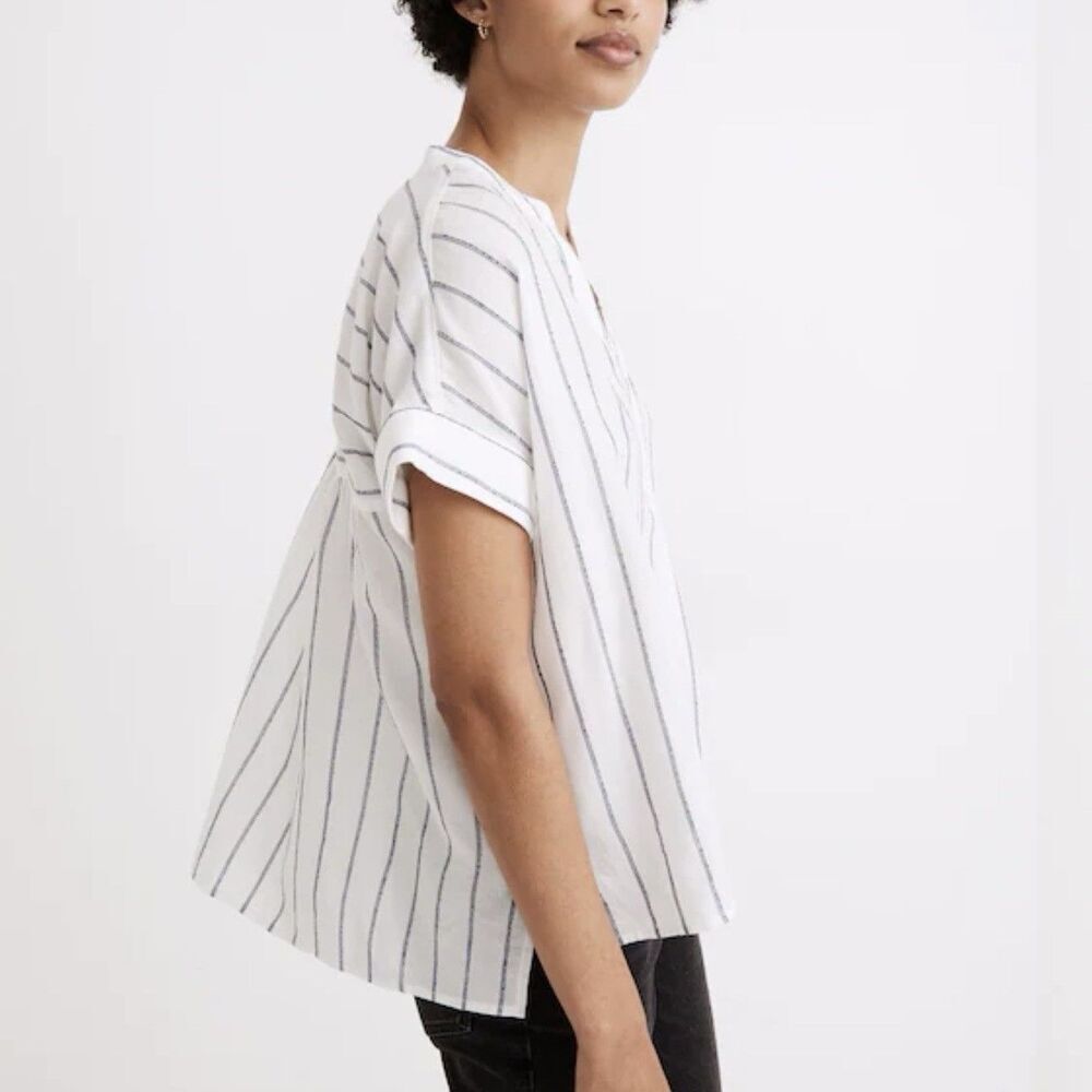 Madewell Oversized Tunic Top XXS Striped Popover Beachy Preppy Coastal Cotton - Picture 2 of 9